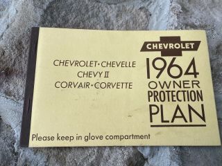 Vintage 1964 Chevrolet Owner Protection Plan Booklet Chevelle Corvair Corvette