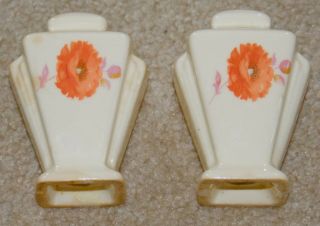 Salt & And Pepper Shakers Floral Orange And Yellow Flowers