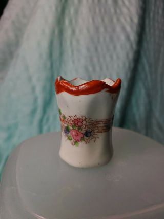2.  5 " Vintage Handpainted Floral Toothpick Holder Made In Japan