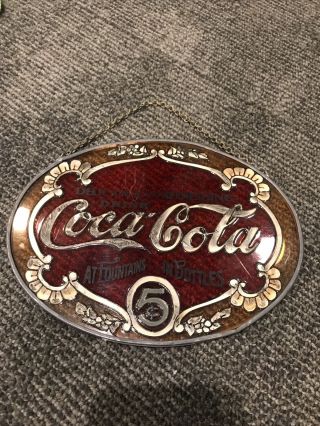 7” Drink Coca - Cola Hand Painted Glass Suncatcher