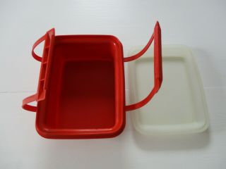 Vtg Tupperware Pak N Carry Paprika Orange Lunch Box (Only) Sewing Crafts 1254 - 16 2
