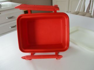 Vtg Tupperware Pak N Carry Paprika Orange Lunch Box (Only) Sewing Crafts 1254 - 16 3