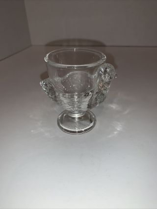 Vintage Chicken Egg Cup Clear Glass France