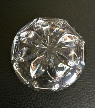 1/2 Off Crystal Clear Round Star Burst & Flower Pattern w Silver Plated Spoon 3
