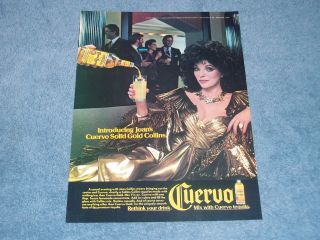 1986 Jose Cuervo Gold Tequila Vintage Ad With Actress Joan Collins