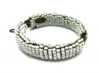 Vintage Signed Miriam Haskell Faux Seed Pearl Bracelet Chain