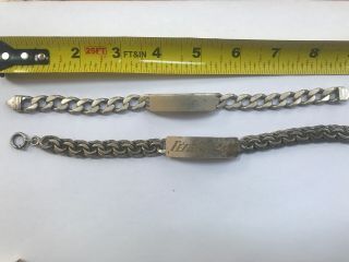 2 Heavy Sterling Silver Antique Bracelets 91.  5g