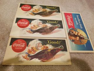 3 1953 1 1956 Coca - Cola Sprite Boy Advertising Ink Blotters NOT REPRINT 2
