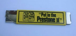 Vintage Prestone Ii Anti Freeze Box Cutter Advertising Automotive