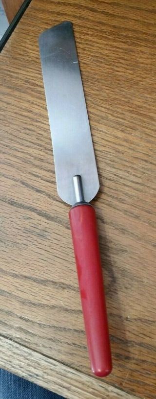 Vintage Androck Cake/icing/spatula Knife - Red Bakelite Bullet Handle