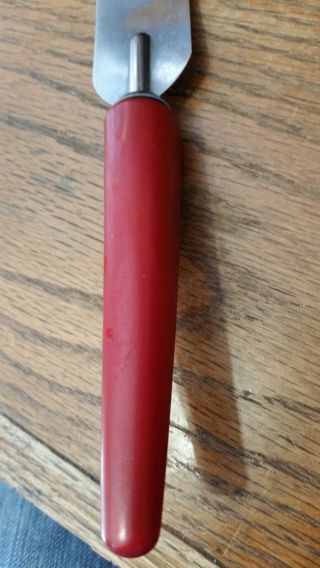 Vintage Androck Cake/Icing/Spatula Knife - Red Bakelite Bullet Handle 3
