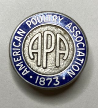 Vintage Sterling & Enamel Apa American Poultry Association Screwback Pin