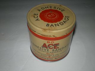 Vintage Ace Bandage Tin/becton,  Dickinson & Co.  Rutherford,  N.  J.