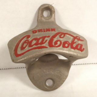 Vintage Drink Coca Cola Starr " X " Metal Wall Mount Bottle Opener /