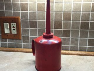 Vintage/antique Metal Oil Can Red 13” Tall