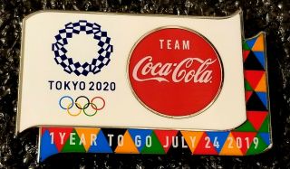2020 Tokyo Olympic Team Coca - Cola 1 Year To Go Pin
