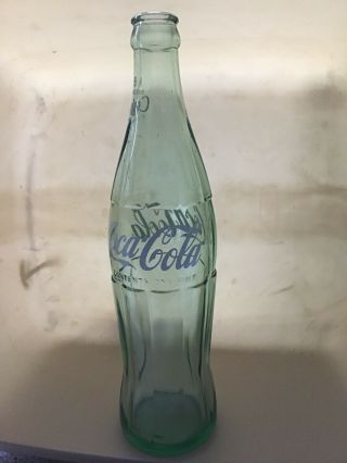 Vintage Coca Cola Soda Pop Bottle Coke Bottle 1 Pint,  16ounce Green Glass