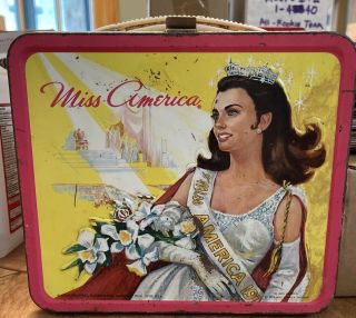 1972 Miss America Metal Lunch Box No Thermos Vintage Pageant Lunchbox Aladdin
