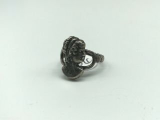 Art Nouveau Gibson Girl Gypsy Nymph Woman Sterling Silver Ring Sz 6.  5 Arts Craft 3