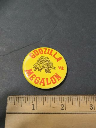 Godzilla Vs Megalon Pinback Button (1 1/2 In Diameter) 1973 Movie Promo Giveaway