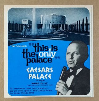 1969 Frank Sinatra Photo Caesars Palace Las Vegas Vintage Print Ad