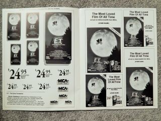 E.  T.  (1988) Video Dealer Only Ad Mats) 1st Ever Release On Vhs Promo Ad,  Rare