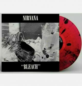 Nirvana Bleach Red & Black Marble Colour Vinyl Lp Exclusive Rounded