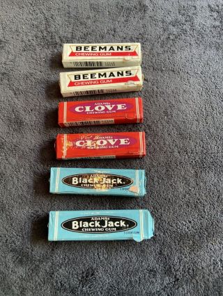 Vintage Chewing Gum Packs Sealed: Afams Clove & Beemans & Adams Black Jack