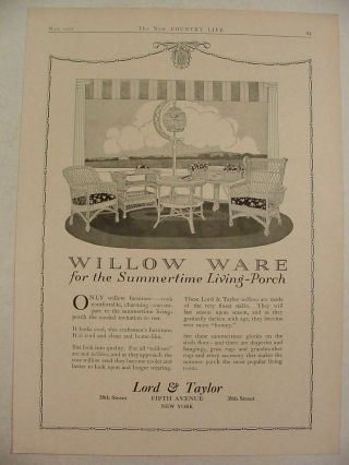 1917 Willow Ware Willow Furniture Lord & Taylor Print Ad