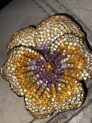 Joan Rivers Elegance In Bloom Crystal Pansy Pin Brooch