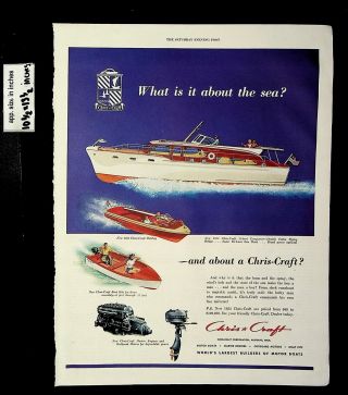 1953 Chris Craft Boat Sales Motor Boats Vintage Print Ad 9173