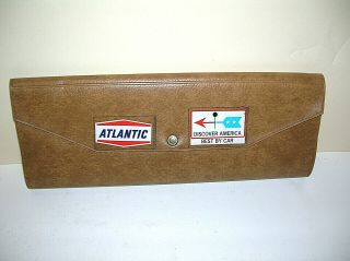 Vintage Atlantic Gas Road Atlas Pouch Case W/ 1967 Rand Mcnally Travel Guide B