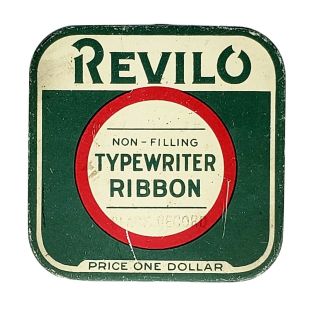 Vintage Revilo Typewriter Ribbon Metal Tin Oliver Typewriter Company Usa Chicago