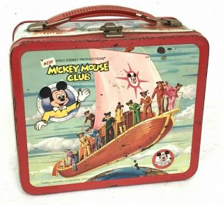 Vintage Walt Disney Productions - Mickey Mouse Club Metal Lunchbox Aladdin T06 - 3