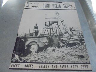 Vintage 1940 J.  I.  Case Two Row Corn Picker - Sheller Brochure