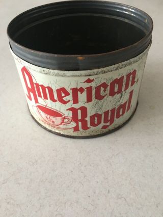Vintage American Royal Coffee Tin Can 1 Key Wind K C Missouri 50’s
