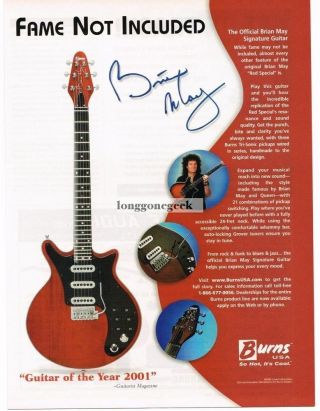 2002 Burns Brian May Signature Electric Guitar Vintage Ad
