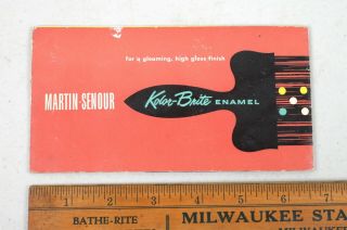 Vintage 1951 Martin - Senour Kolor - Bright Enamel Paint Sample Brochure