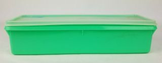 Vintage Tupperware Rectangle Keeper Green 12x3.  5,  892 - 6