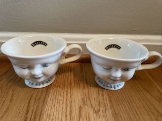 Bailey’s Irish Cream Vintage White Ceramic Womens “winking Eye” Coffee Cups (2)