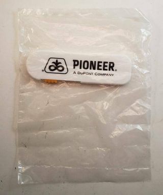 Vintage Nos Pioneer Dupont Company Sliding Plastic Toothpick Holder Advertising