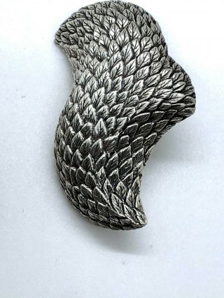 Stephen Dweck sterling silver leaf leaves scales bird wing? clip earrings 3