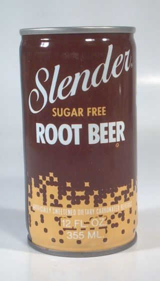 Vintage Slender Sugar Root Beer Pop Soda Can 12oz Steel Coca Cola Bottling