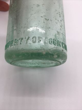 Vintage JACKSON,  MISS.  Aqua 7 1/2” Straight Sided Script Coca - Cola Bottle 3