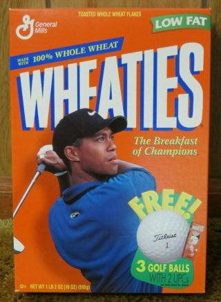 - 1997 Tiger Woods Wheaties Cereal Box