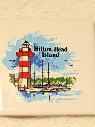 Vintage Fridge Magnet Hilton Head Island South Carolina Travel Memorabilia Tile
