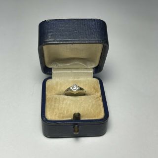 Precious Antique 14 Karat White Gold & Diamond Baby Ring