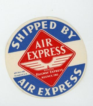 Vintage Airline Label Air Express Division Railway Express Agency Rea