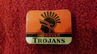 Trojan Improved Condom Tin Birth Control Quack Medicine
