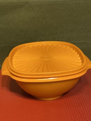 Vintage Tupperware Servalier Bowl 838 - 10 With Lid 839 - 6 Harvest Orange